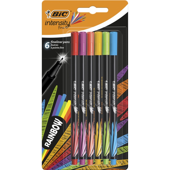 BIC Intensity Fineliner 6-set Rainbow Colors