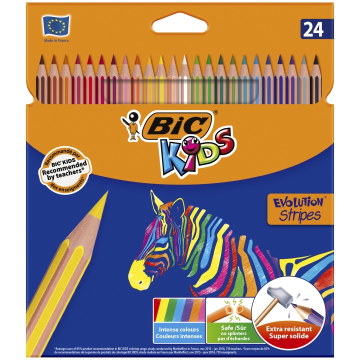 Läs mer om BIC Kids Evolution Stripes Färgpennor 24-set