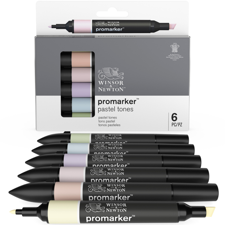 Promarker 6-set Pastel tones i gruppen Pennor / Konstnärspennor / Tuschpennor hos Pen Store (100539)