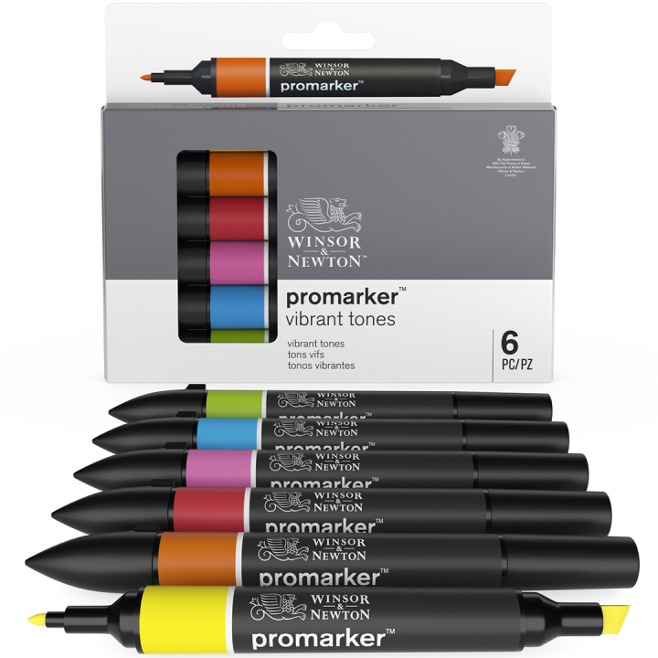 Promarker 6-set Vibrant tones i gruppen Pennor / Konstnärspennor / Tuschpennor hos Pen Store (100544)