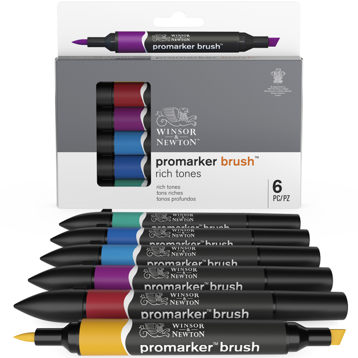 Promarker Brush 6-set Rich Tones i gruppen Pennor / Konstnärspennor / Penselpennor hos Pen Store (100554)