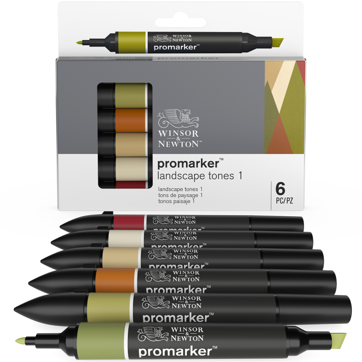 Promarker 6-set Landscape Tones i gruppen Pennor / Konstnärspennor / Illustrationsmarkers hos Pen Store (100566)