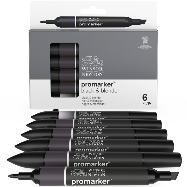 Läs mer om Promarker Promarker 6-set Black & Blender