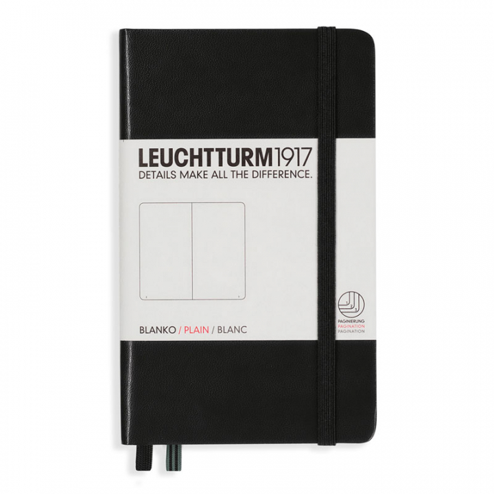 Läs mer om Leuchtturm1917 Notebook A6 Pocket Olinjerad Black