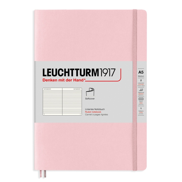 Läs mer om Leuchtturm1917 Notebook A5 Soft Cover Powder Ruled