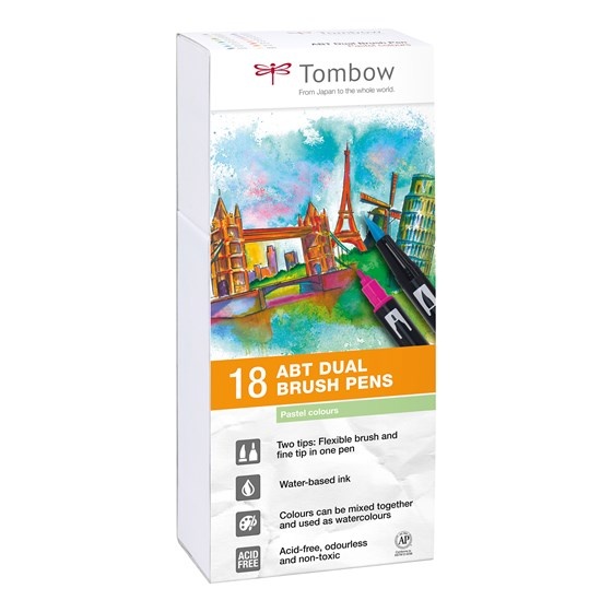Läs mer om Tombow ABT Dual Brush pen 18-set Pastel