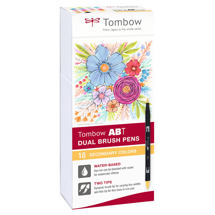 ABT Dual Brush pen 18-set Secondary i gruppen Pennor / Konstnärspennor / Penselpennor hos Pen Store (101097)