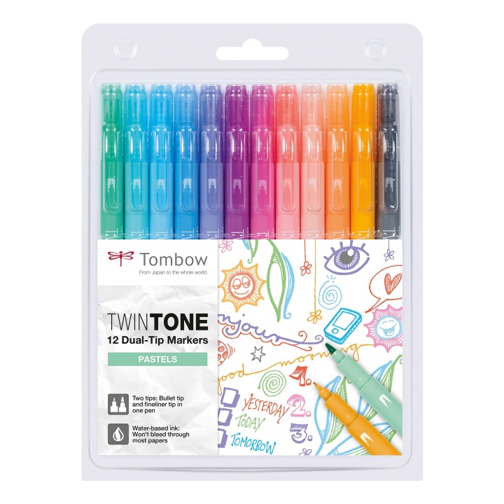 Läs mer om Tombow TwinTone Marker Pastel 12-pack