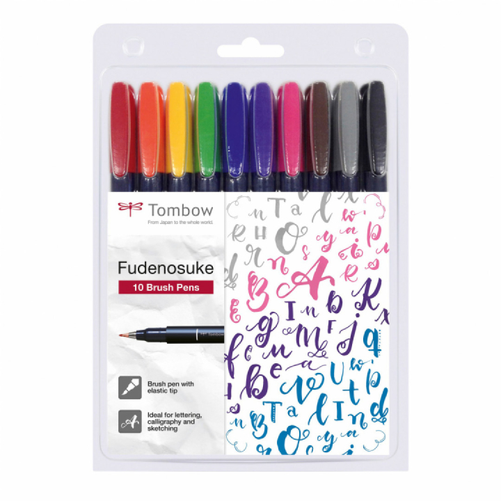 Kalligrafipenna Fudenosuke Hård Penselspets 10-pack i gruppen Skapande & Hobby / Kalligrafi / Letteringset hos Pen Store (101105)