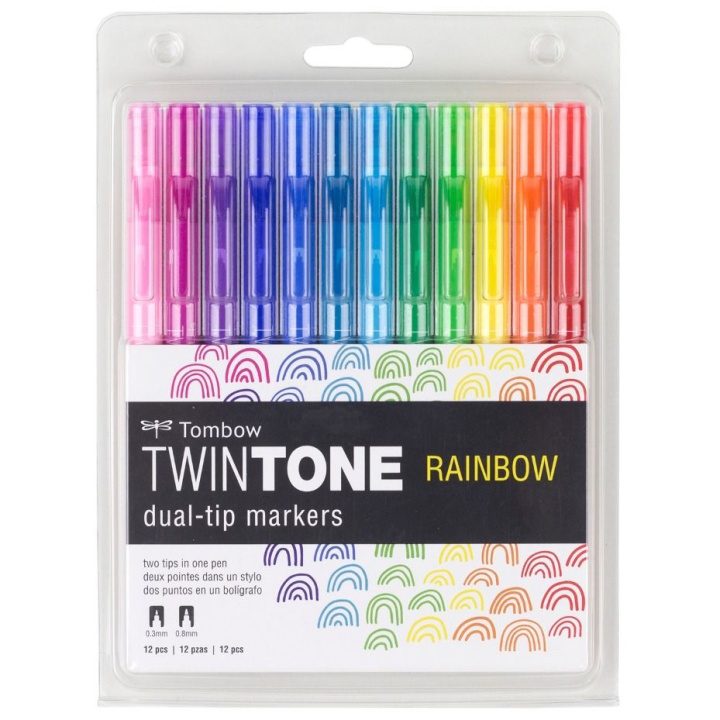 Läs mer om Tombow TwinTone Marker Rainbow 12-set