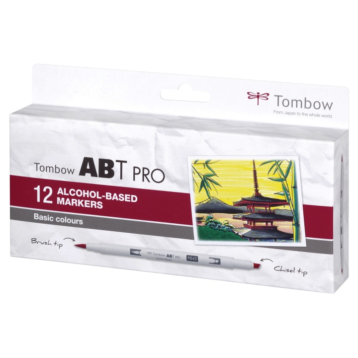 ABT PRO Dual Brush Pen 12-set Basic i gruppen Pennor / Konstnärspennor / Penselpennor hos Pen Store (101254)
