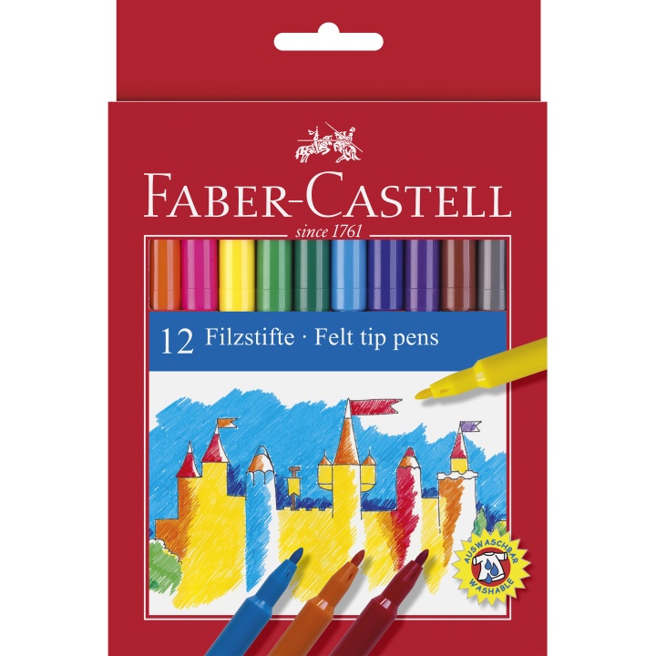 Läs mer om Faber-Castell Tuschpennor 12-set