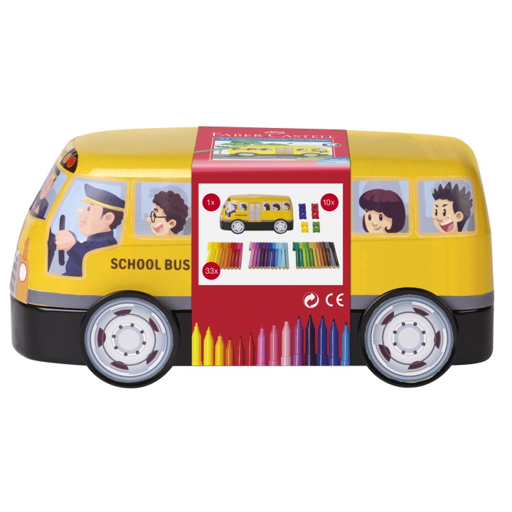 Tuschpennor Connector 33-set Skolbuss (3 år+) i gruppen Kids / Barnpennor / Tuschpennor för barn hos Pen Store (101420)