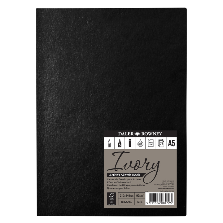 Ivory Sketchbook Soft Cover A5 i gruppen Papper & Block / Konstnärsblock / Skissböcker hos Pen Store (101452)