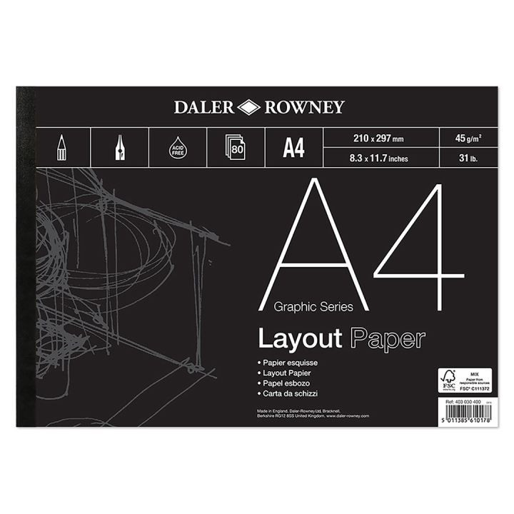 Layout Paper A4 i gruppen Papper & Block / Konstnärsblock / Rit- och skissblock hos Pen Store (101458)