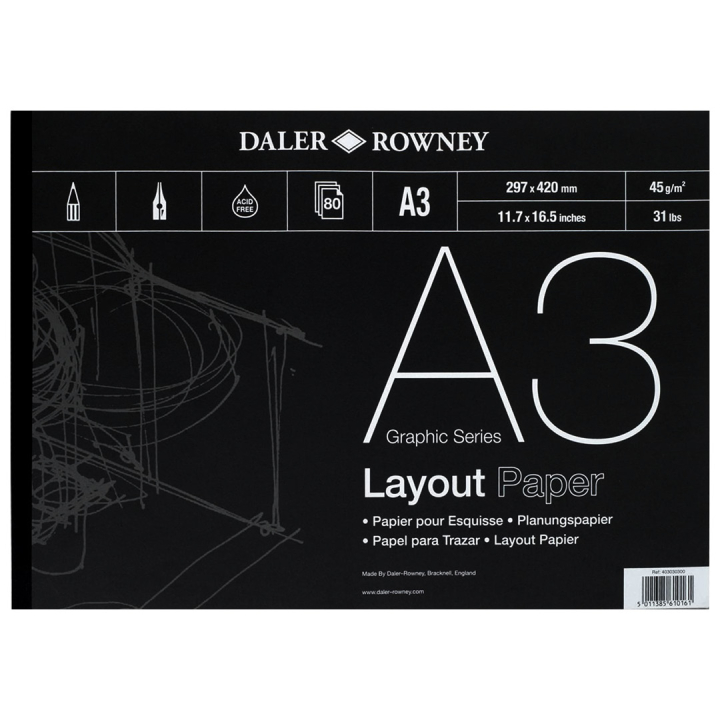 Layout Paper A3 i gruppen Papper & Block / Konstnärsblock / Rit- och skissblock hos Pen Store (101459)