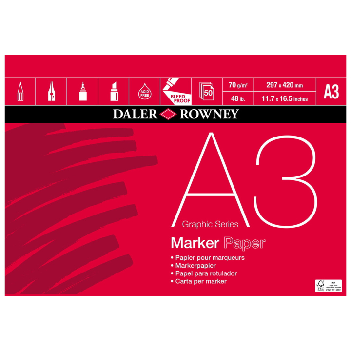 Marker Paper A3 i gruppen Papper & Block / Konstnärsblock / Markerblock hos Pen Store (101461)