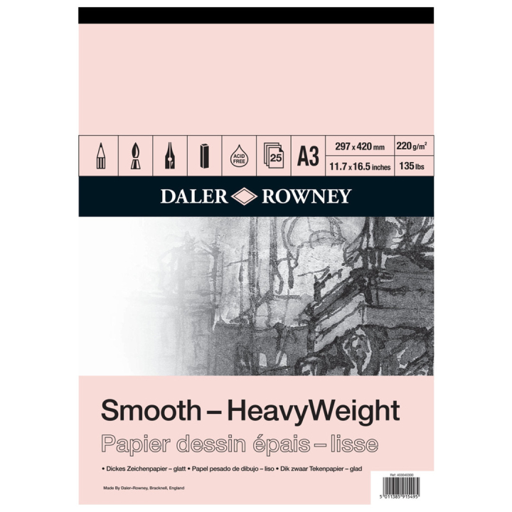Smooth HeavyWeight A3 i gruppen Papper & Block / Konstnärsblock / Rit- och skissblock hos Pen Store (101466)