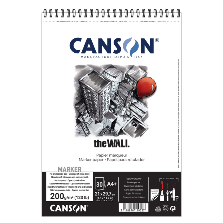 Läs mer om Canson The Wall Markerblock A4+