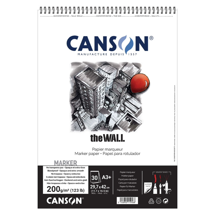 Läs mer om Canson The Wall Markerblock A3+