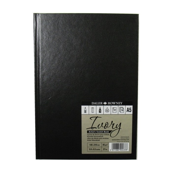 Ivory Sketchbook Hard Cover A5 i gruppen Papper & Block / Konstnärsblock / Skissböcker hos Pen Store (101473)