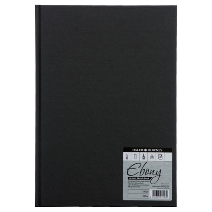 Ebony Artist's Sketch Book A5 i gruppen Papper & Block / Konstnärsblock / Skissböcker hos Pen Store (101476)