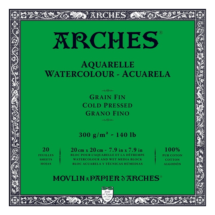 Läs mer om Arches Akvarellblock CP 300g 20x20cm