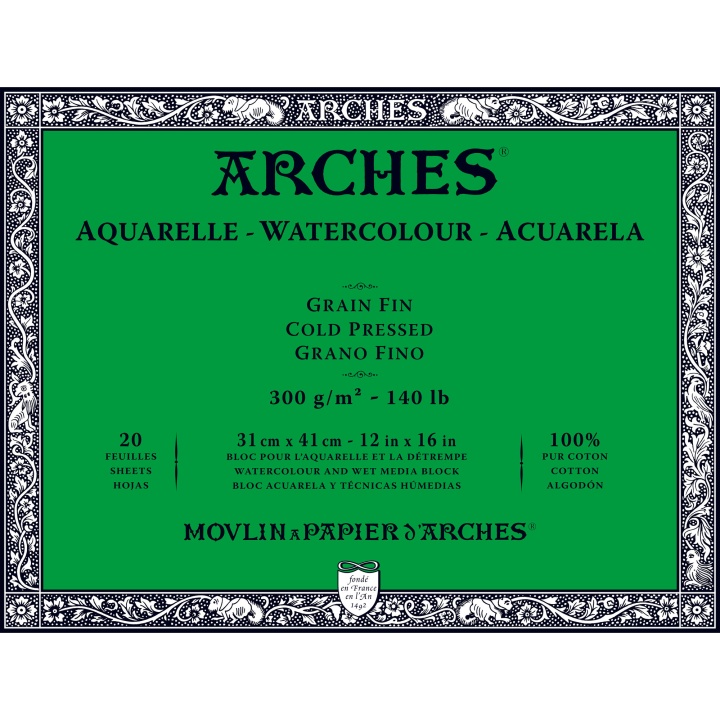 Läs mer om Arches Akvarellblock CP 300g 31x41cm