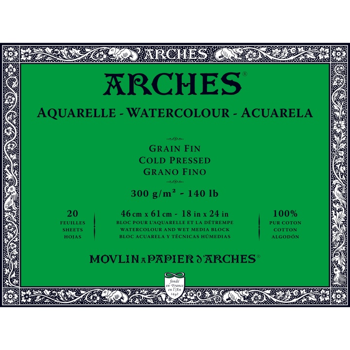 Läs mer om Arches Akvarellblock CP 300g 46x61cm