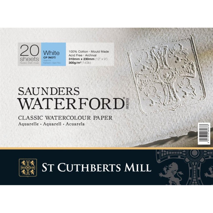 Läs mer om St Cuthberts Mill Saunders Waterford Akvarellblock White CP/NOT 31x23 cm 300g