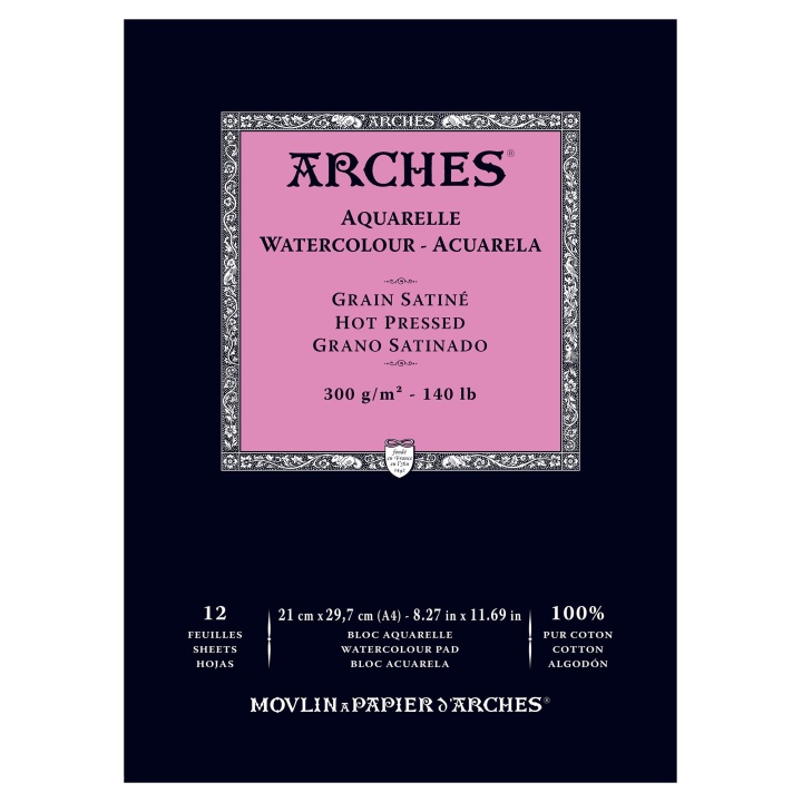 Läs mer om Arches Akvarellblock HP 300g A4