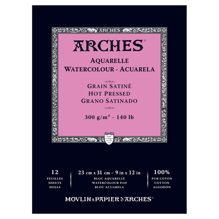 Läs mer om Arches Akvarellblock HP 300g 23x31cm 12 ark