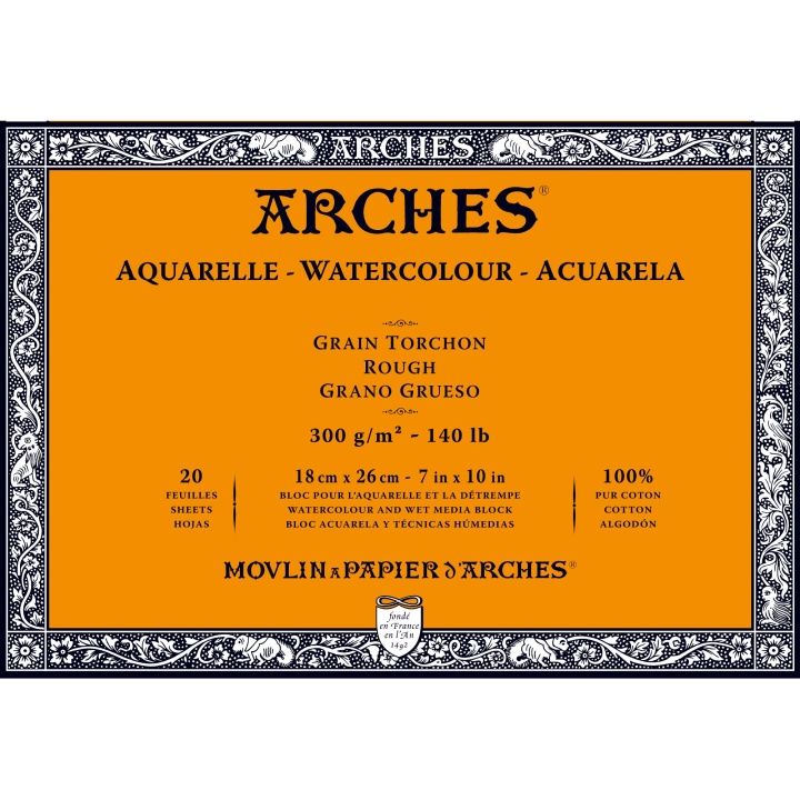 Läs mer om Arches Akvarellblock Rough 300g 18x26cm