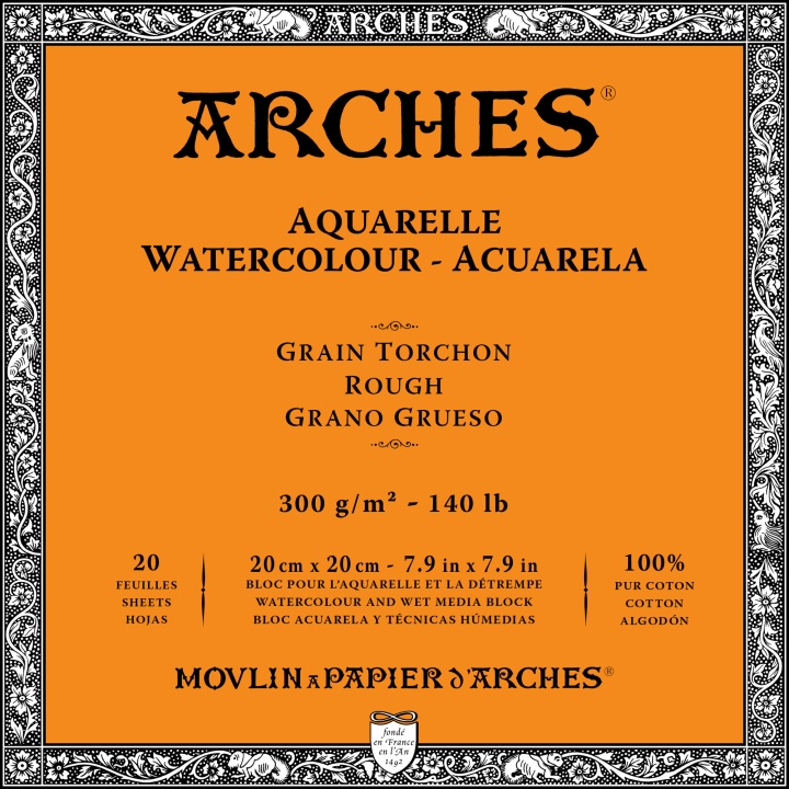 Läs mer om Arches Akvarellblock Rough 300g 20x20cm