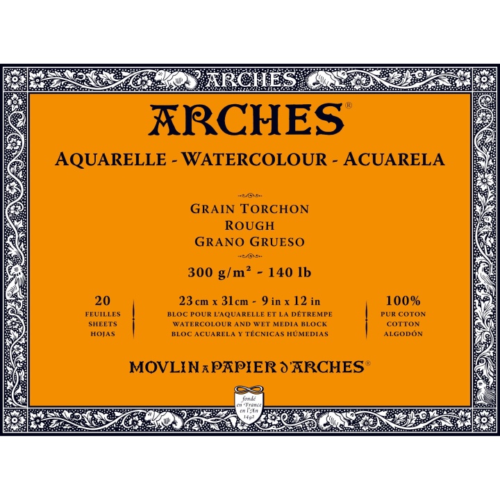 Läs mer om Arches Akvarellblock Rough 300g 23x31cm