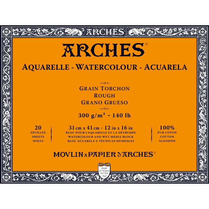 Läs mer om Arches Akvarellblock Rough 300g 31x41cm