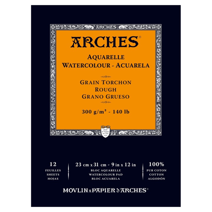 Läs mer om Arches Akvarellblock Rough 300g 23x31 cm 12 ark