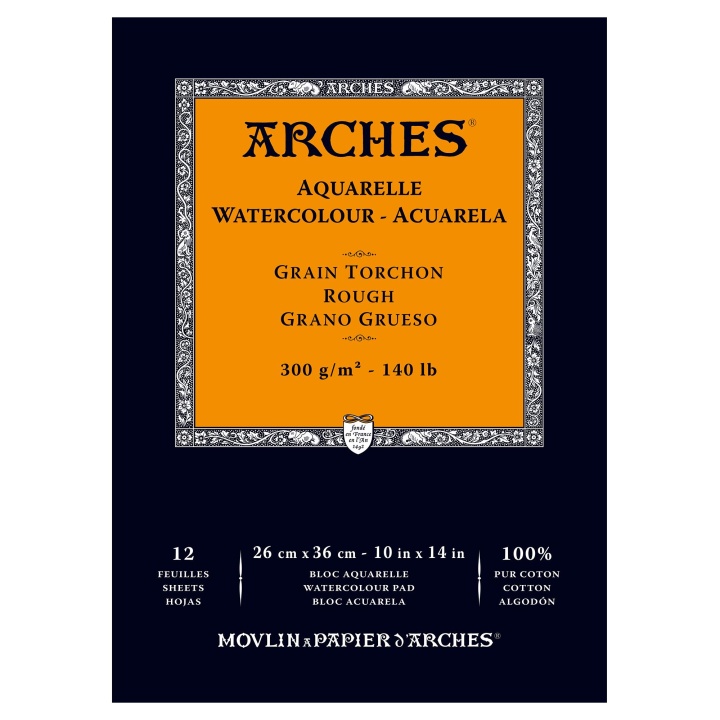 Arches Akvarellblock Rough 300gx36 cm 12 ark