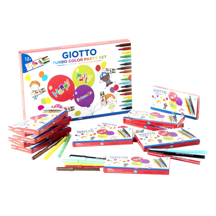 Läs mer om Giotto Partyset Turbo Color Tuschpennor x 12