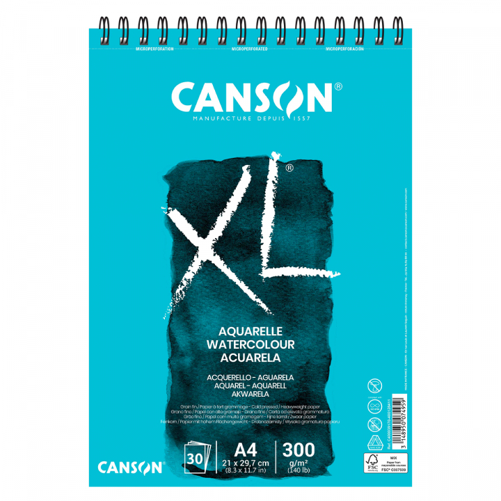 Läs mer om Canson XL Aquarelle 300g A4