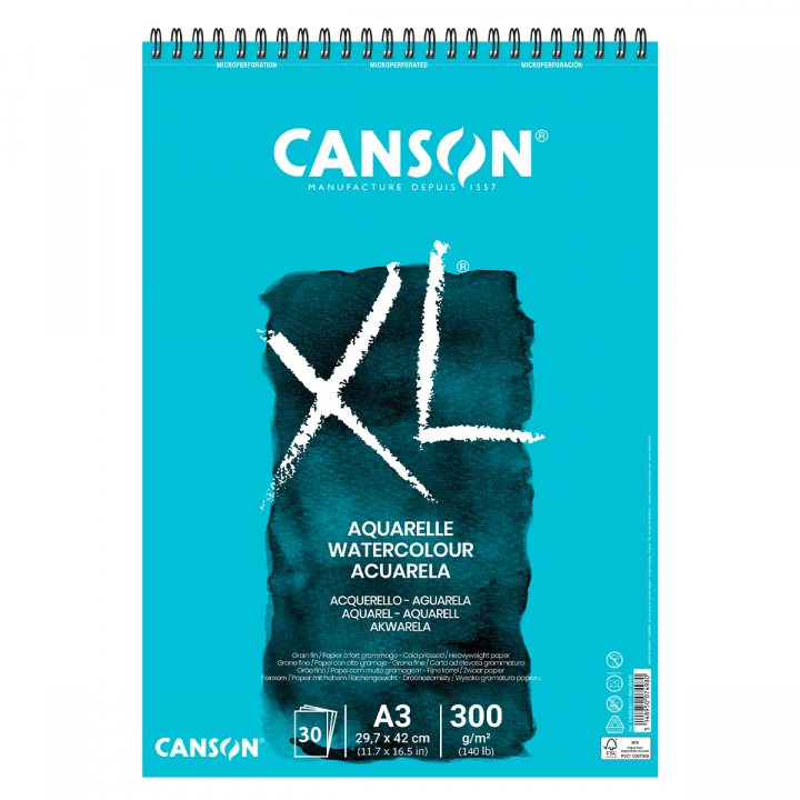 Läs mer om Canson XL Aquarelle 300g A3