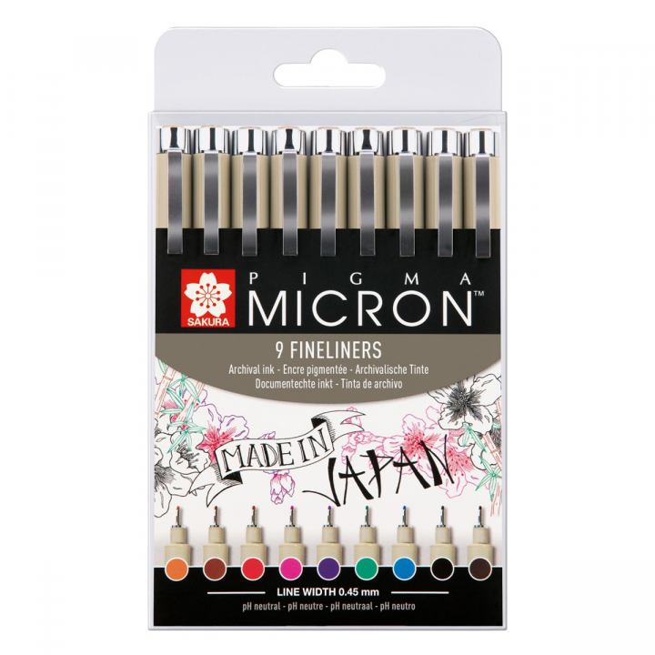 Pigma Micron Fineliner Color 9-pack i gruppen Pennor / Skriva / Fineliners hos Pen Store (103306)