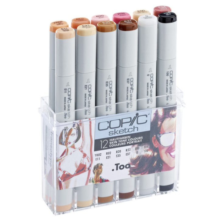 Sketch 12-set Skin tones i gruppen Pennor / Konstnärspennor / Illustrationsmarkers hos Pen Store (103313)