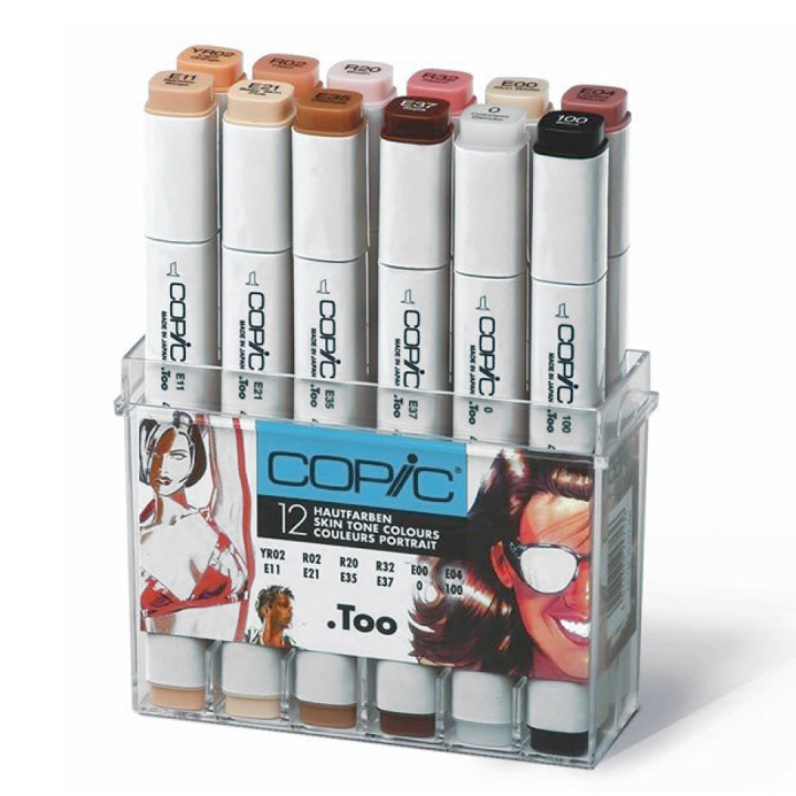 Classic 12-set Skin tones i gruppen Pennor / Konstnärspennor / Illustrationsmarkers hos Pen Store (103314)