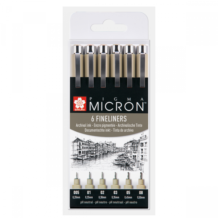 Pigma Micron Fineliner 6-set i gruppen Pennor / Produktserier / Pigma Micron hos Pen Store (103316)