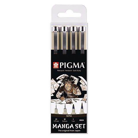 Pigma Sepia Manga 4-set i gruppen Pennor / Skriva / Gelpennor hos Pen Store (103540)