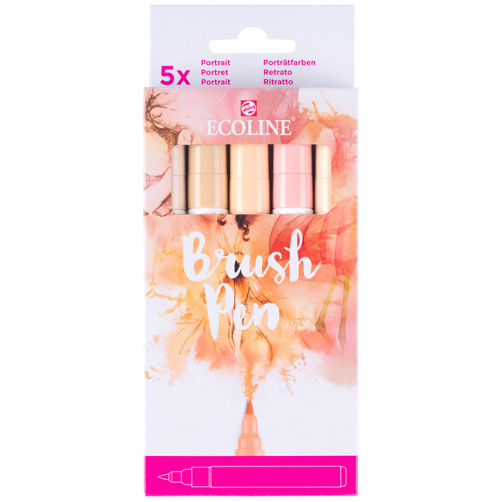 Ecoline Brush Pen Beige Pink 5-set