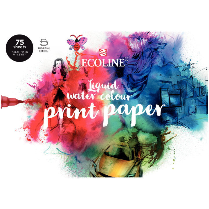 Print Paper 75-pack i gruppen Papper & Block / Konstnärsblock / Akvarellblock hos Pen Store (103786)