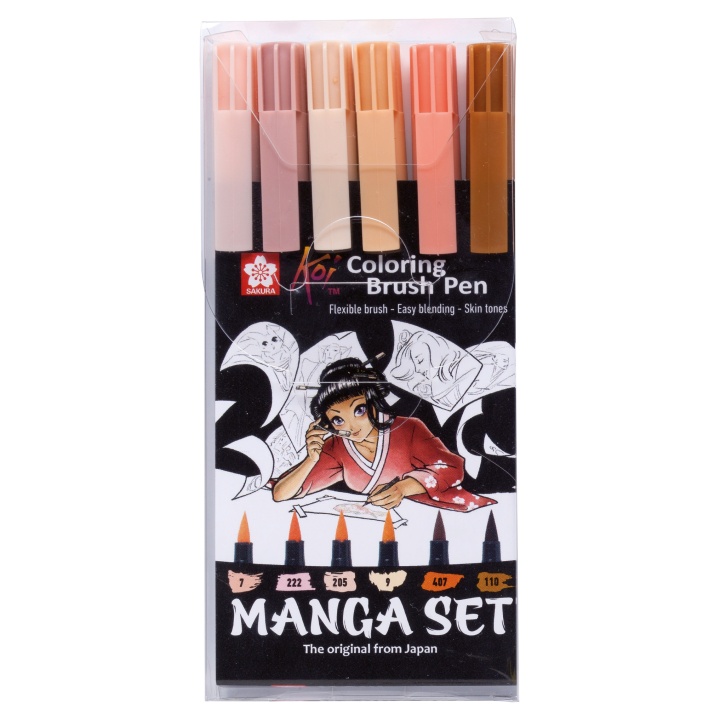 Sakura Koi Coloring Brush Pen 6-set