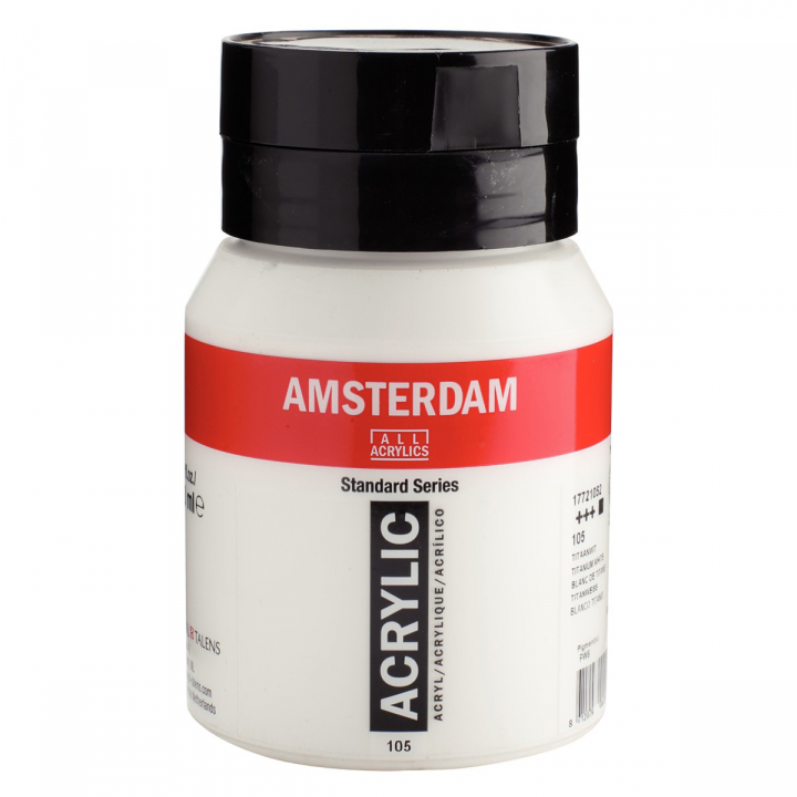 Läs mer om Amsterdam Akrylfärg 500 ml 105 Titanium White